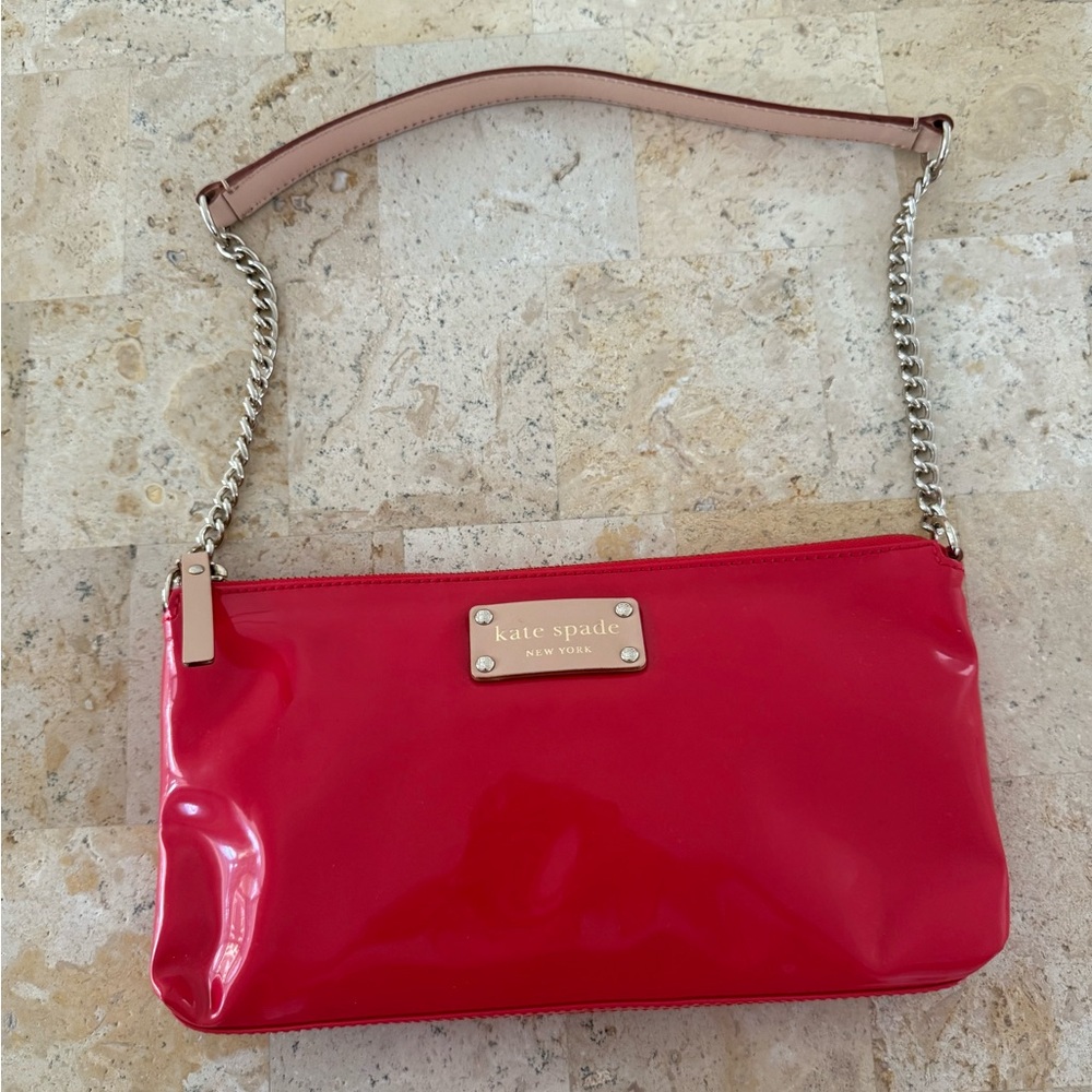 👜 Vintage Kate Spade Red Patent Leather Shoulder Bag – $85.